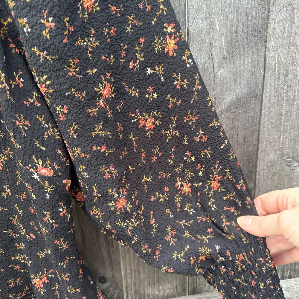 Madewell Kirstie Sweetheart Top in Fresh Sprigs Smocked Cuffs Balloon 3/… - Picture 6 of 8
